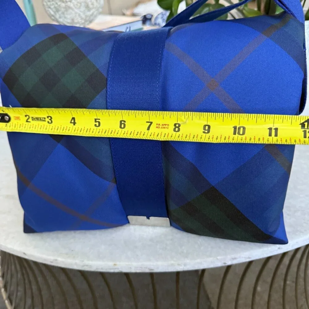 Burberry Blue Plaid Messenger Bag